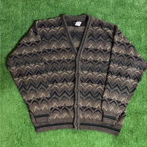 Vintage Expressions 3D Knit Button Up Cardigan